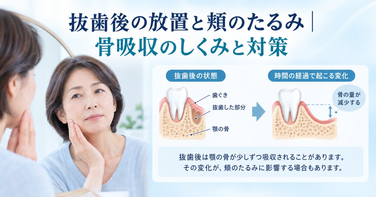 抜歯後の放置で頬のたるみが？骨吸収による老け顔の原因と対策